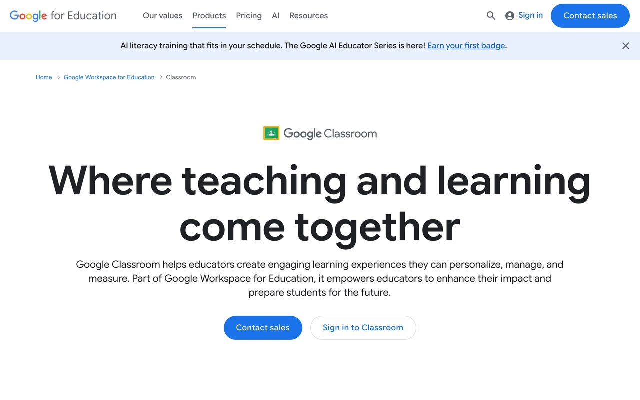 Google Classroom — 適用前